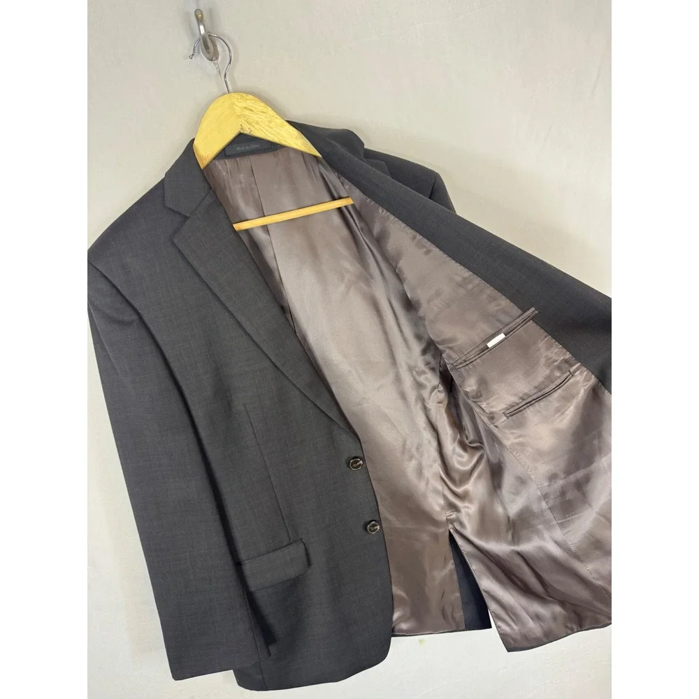 Calvin Klein Mens Charcoal Gray 100% Wool 2-Button Suit‎ Jacket Blazer 40R